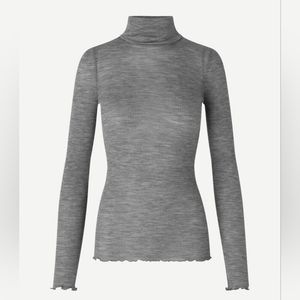 SAMSØE SAMSØE Doudo wool jersey turtleneck in melange M/L